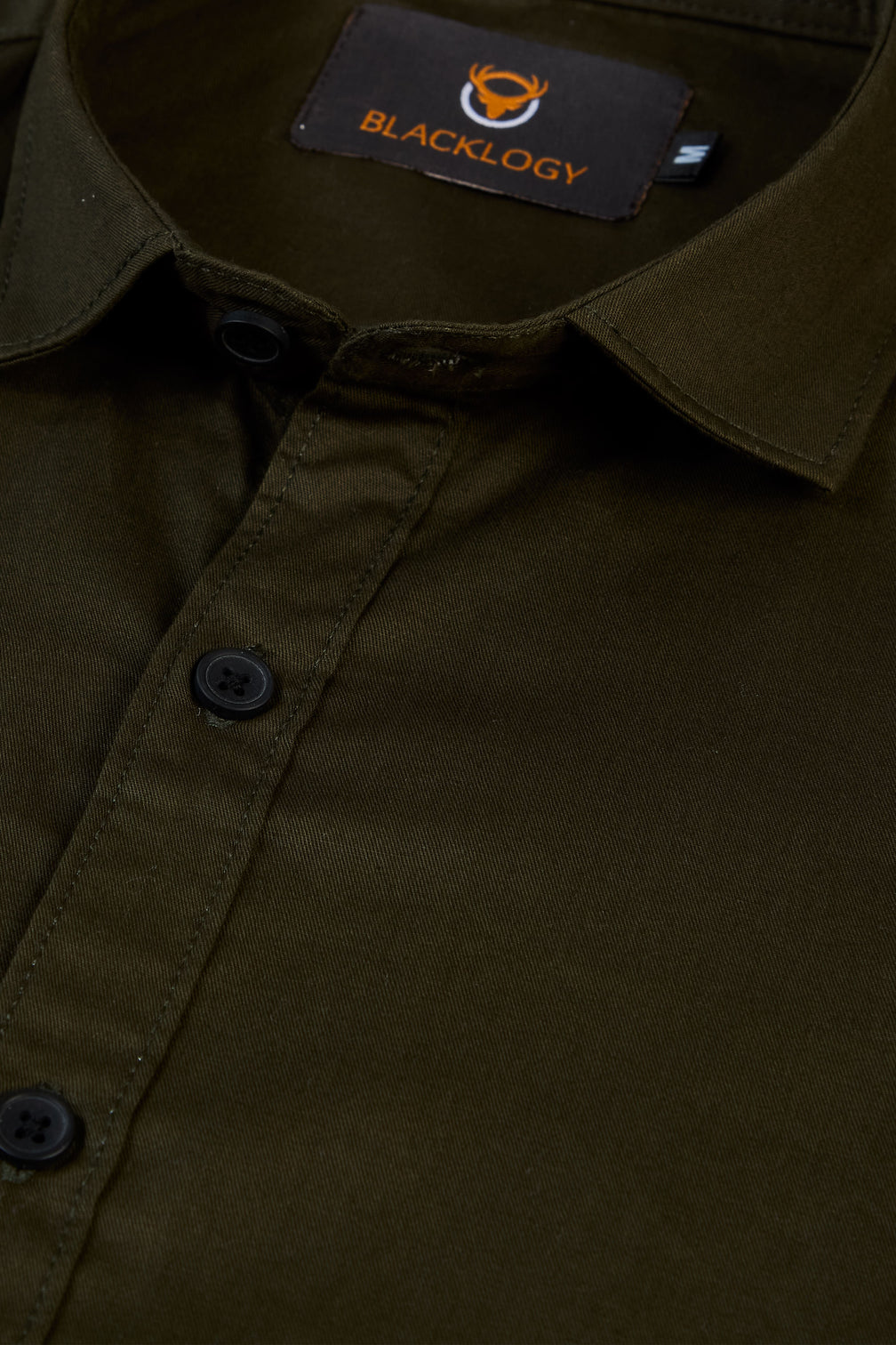 Olive Green Men's Solid Shirt