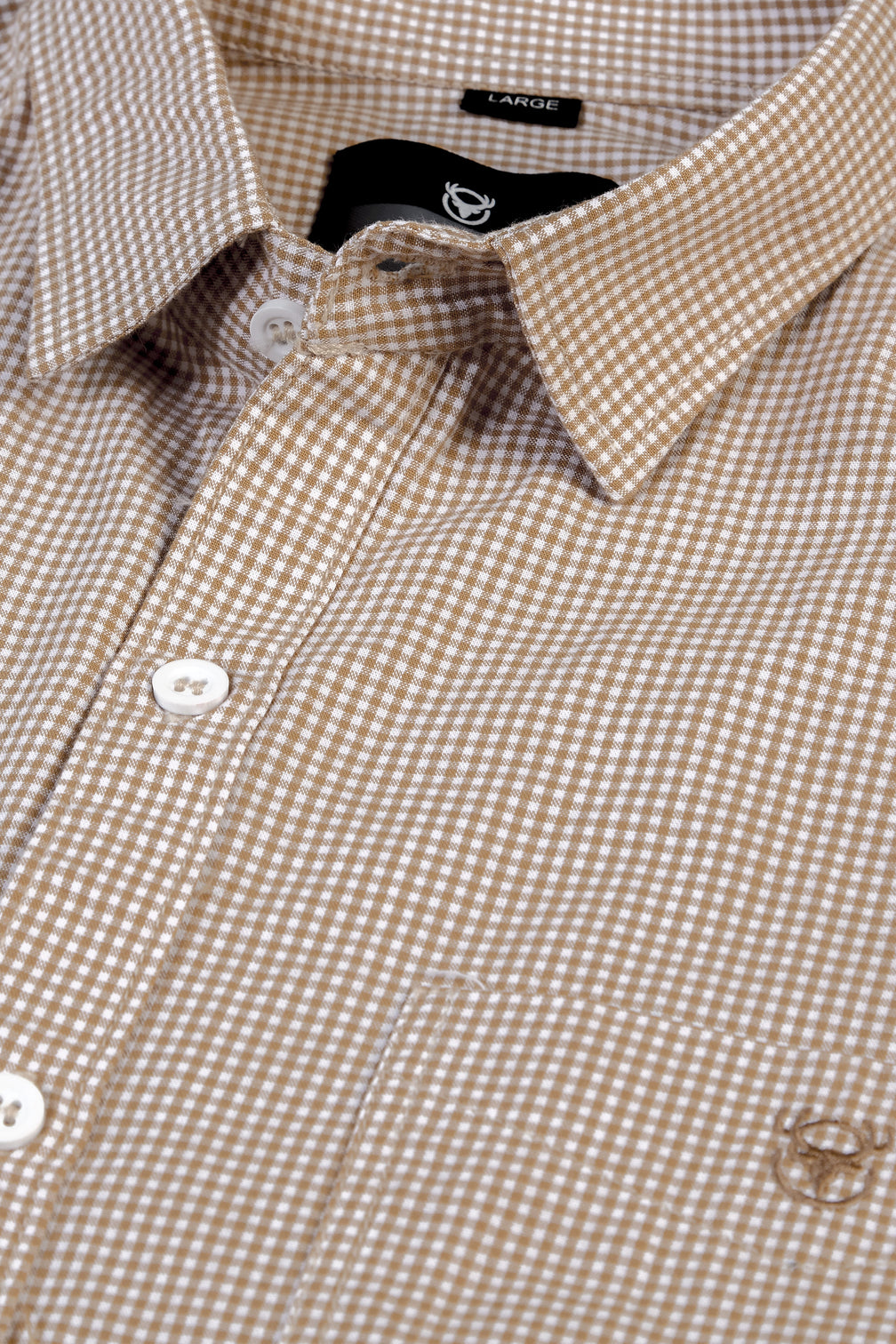 Smart Fit light brown Micro Check Shirt