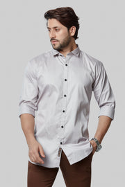 Modern Fit Grey Full Sleeve Shirt