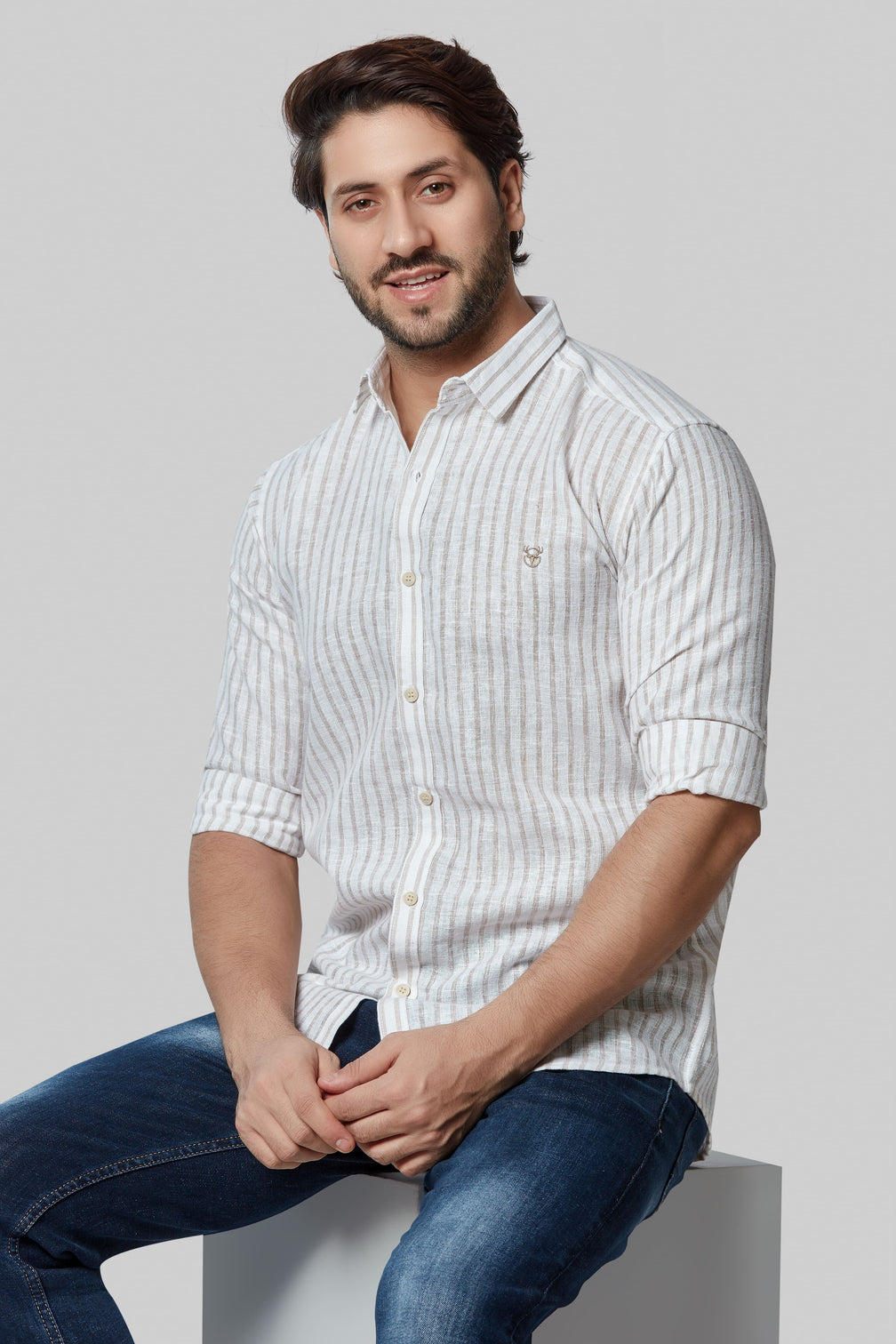 White Stripes Slim Fit Shirt