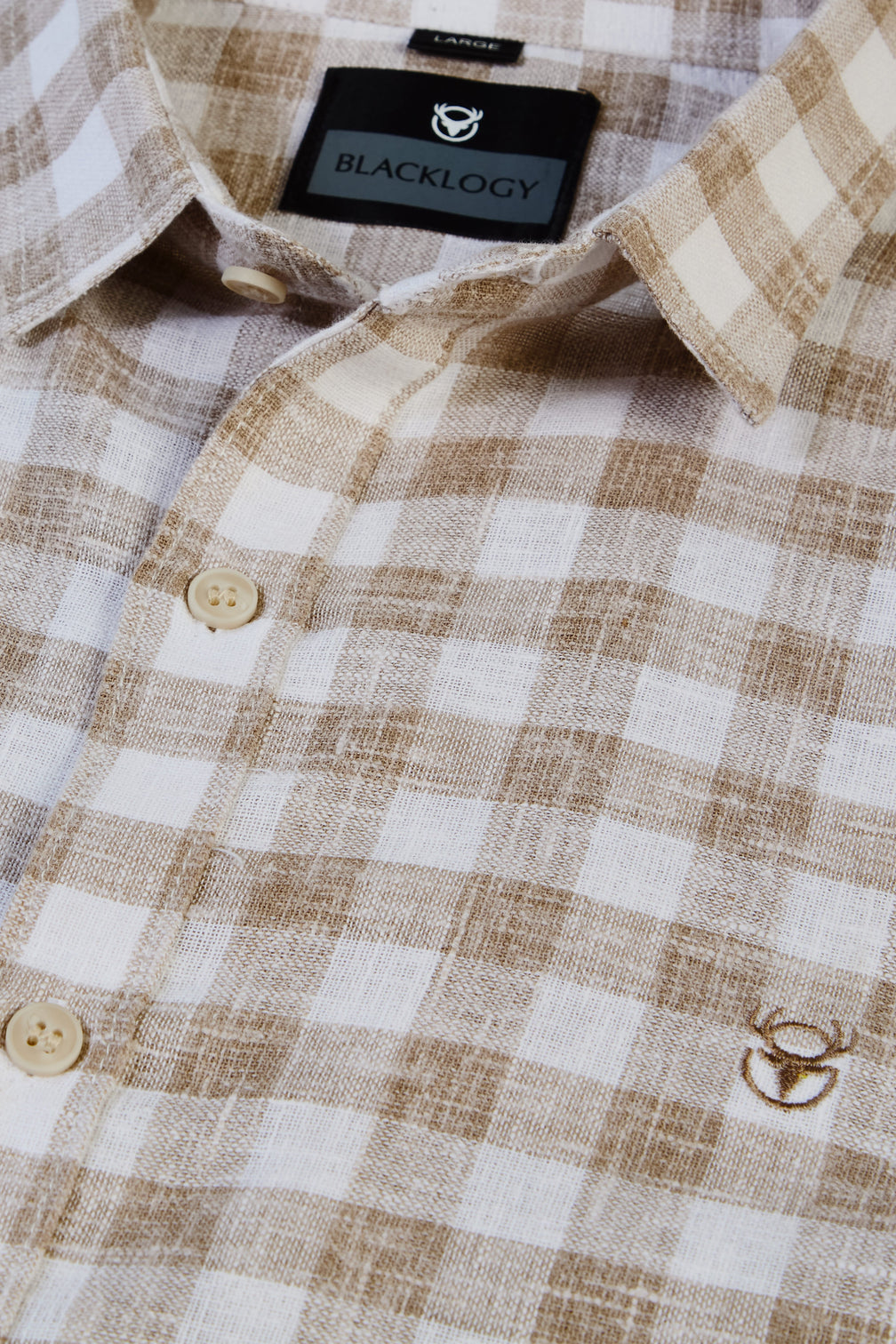 Casual Linen Gingham Shirt for Men's