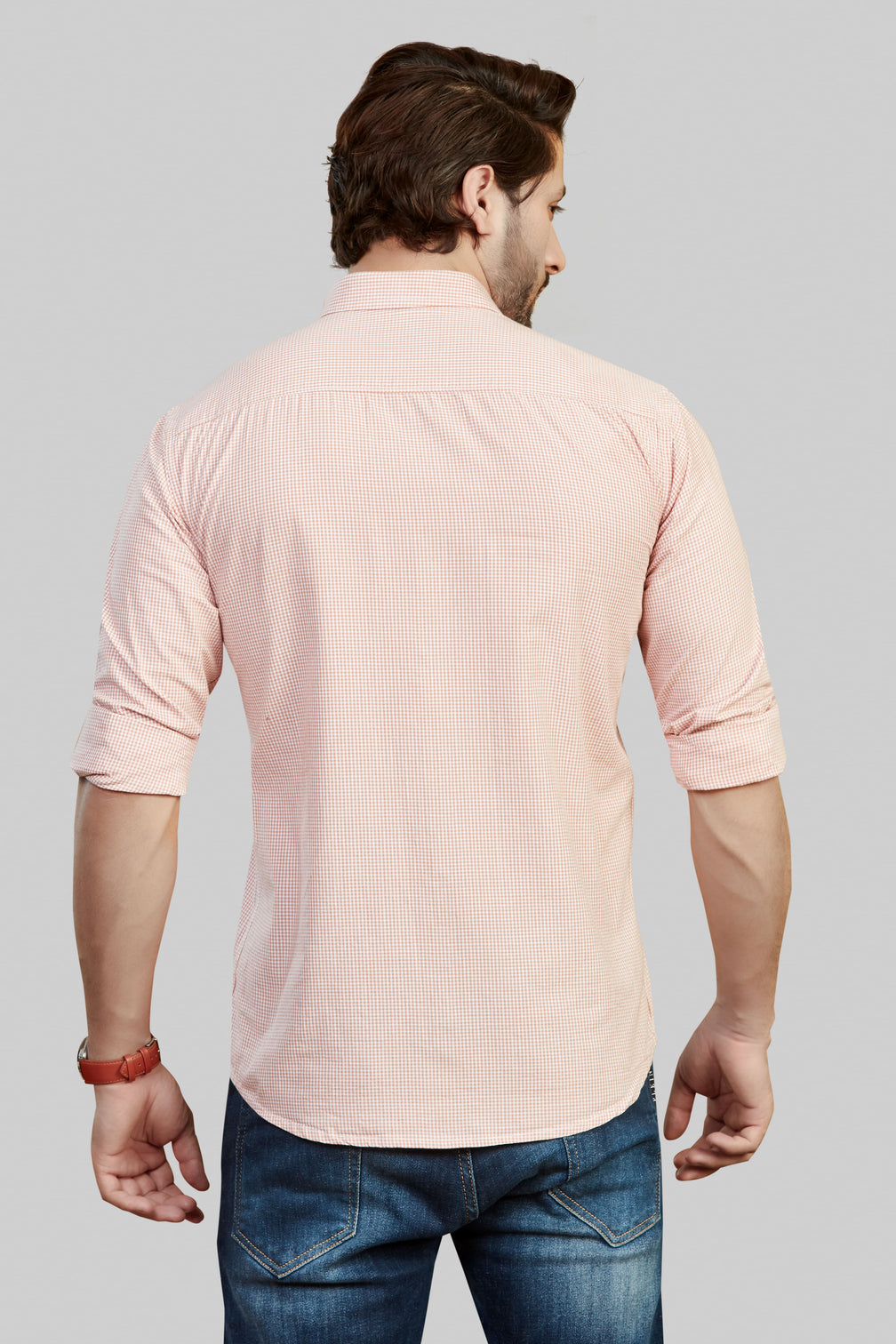 Small Check Pattern Shirt for Men