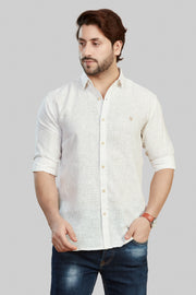 Men's Beige Small Checkered Shirt