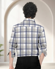 Blacklogy Men’s Premium Slim Fit Cotton Checkered Shirt | Full Sleeves | Stylish Casual & Party Wear Shirt with Pocket