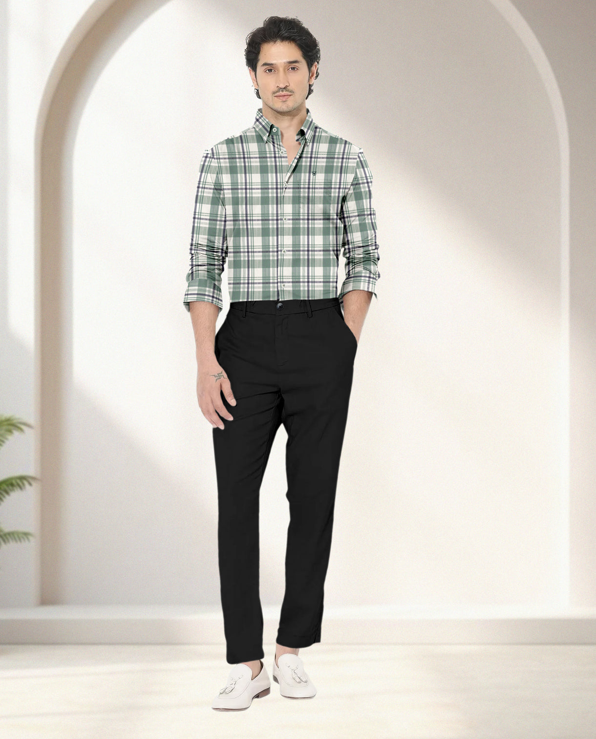 Blacklogy Men’s Premium Slim Fit Cotton Checkered Yellow and Green Shirt | Full Sleeves | Stylish Casual & Party Wear Shirt with Pocket