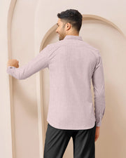 Blacklogy Men's Premium Maroon Vertical Striped Cotton Shirt | Full Sleeve Slim Fit Formal and Casual Shirt for Office & Outing | No Fade | Breathable Fabric