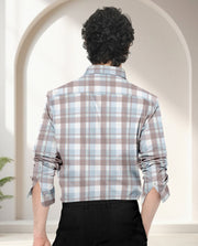 Blacklogy Men’s Premium Slim Fit Cotton Checkered Shirt | Full Sleeves | Stylish Casual & Party Wear Shirt with Pocket