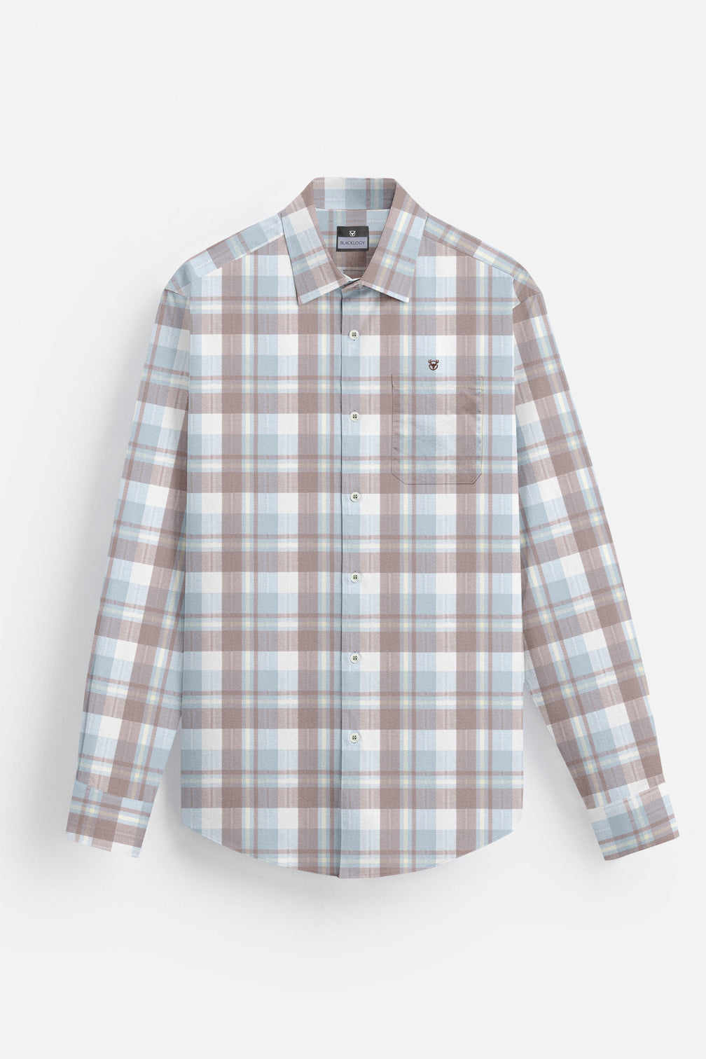 Blacklogy Men’s Premium Slim Fit Cotton Checkered Shirt | Full Sleeves | Stylish Casual & Party Wear Shirt with Pocket