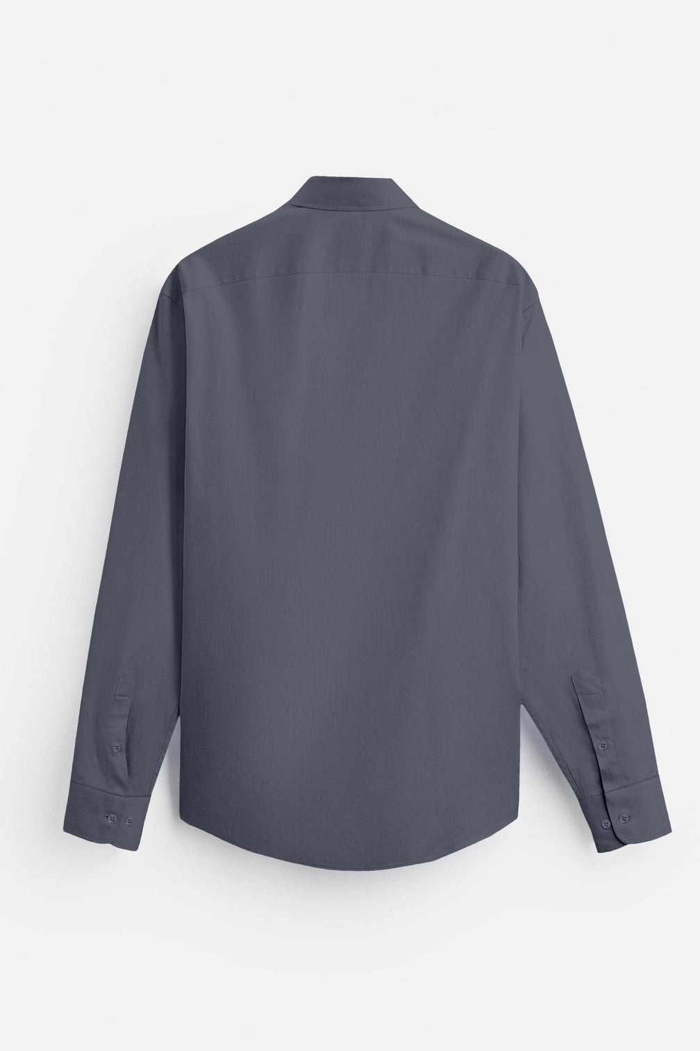 Blacklogy Men's Premium Satin Solid Shirt – Dark Grey | Slim Fit Formal Shirt with Logo