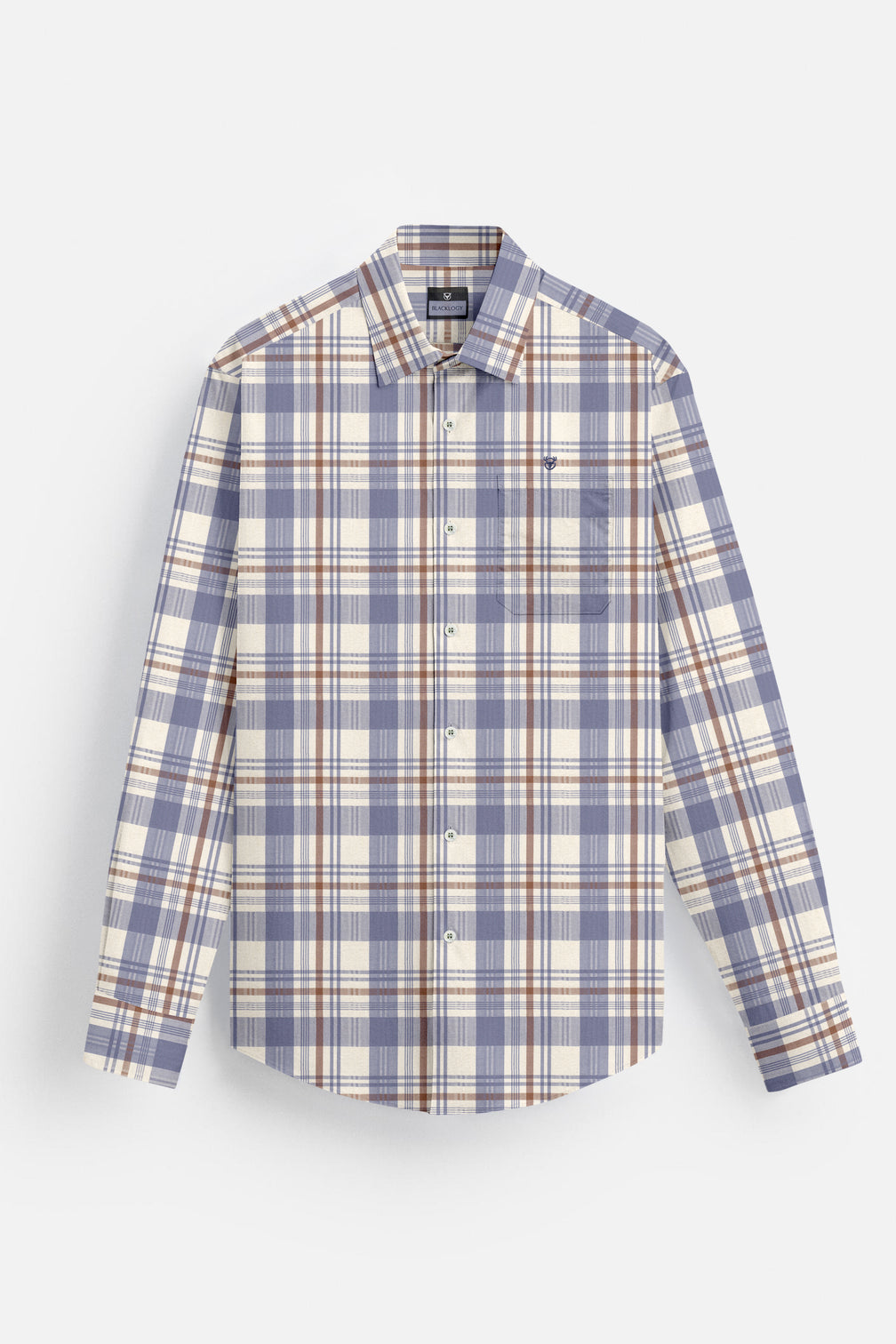 Blacklogy Men’s Premium Slim Fit Cotton Checkered Yellow and Blue Shirt | Full Sleeves | Stylish Casual & Party Wear Shirt with Pocket