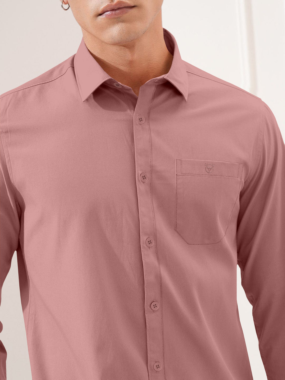 Blacklogy Men's Premium Oxford Cotton Tomato Pink Full Sleeve Slim Fit Shirt with One Pocket