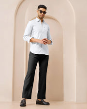 Blacklogy Men's Premium Light Blue Vertical Striped Linen Shirt | Full Sleeve Slim Fit Formal and Casual Shirt for Office & Outing | No Fade | Breathable Fabric