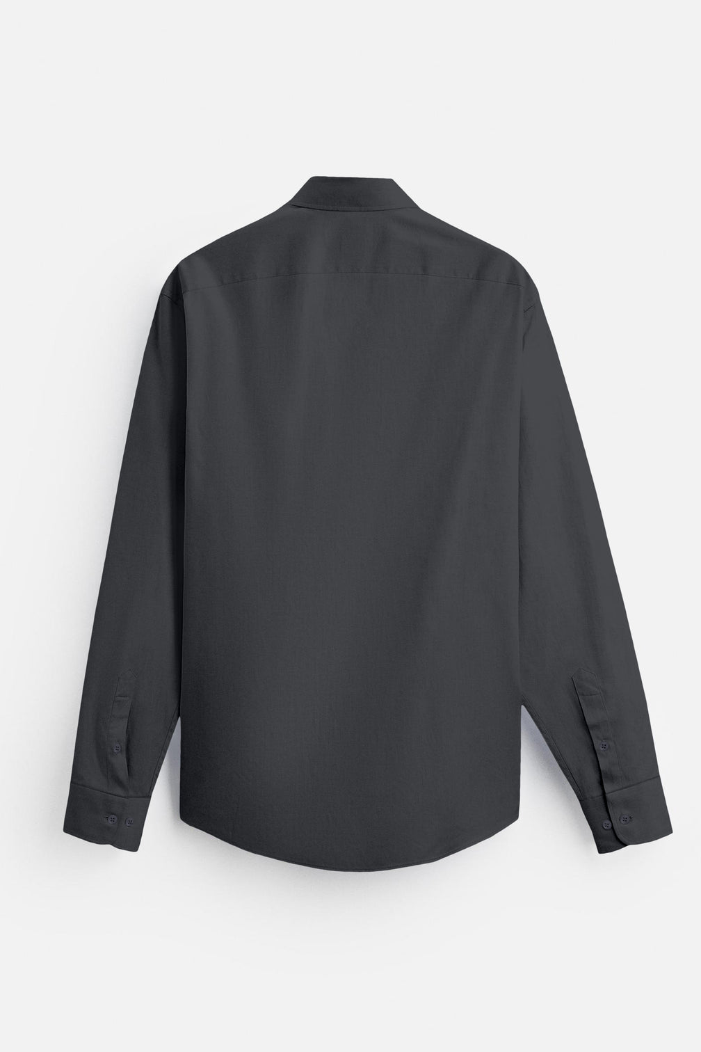 Blacklogy Men's Premium Cotton Charcoal Black Double Pocket Full Sleeve Shirt