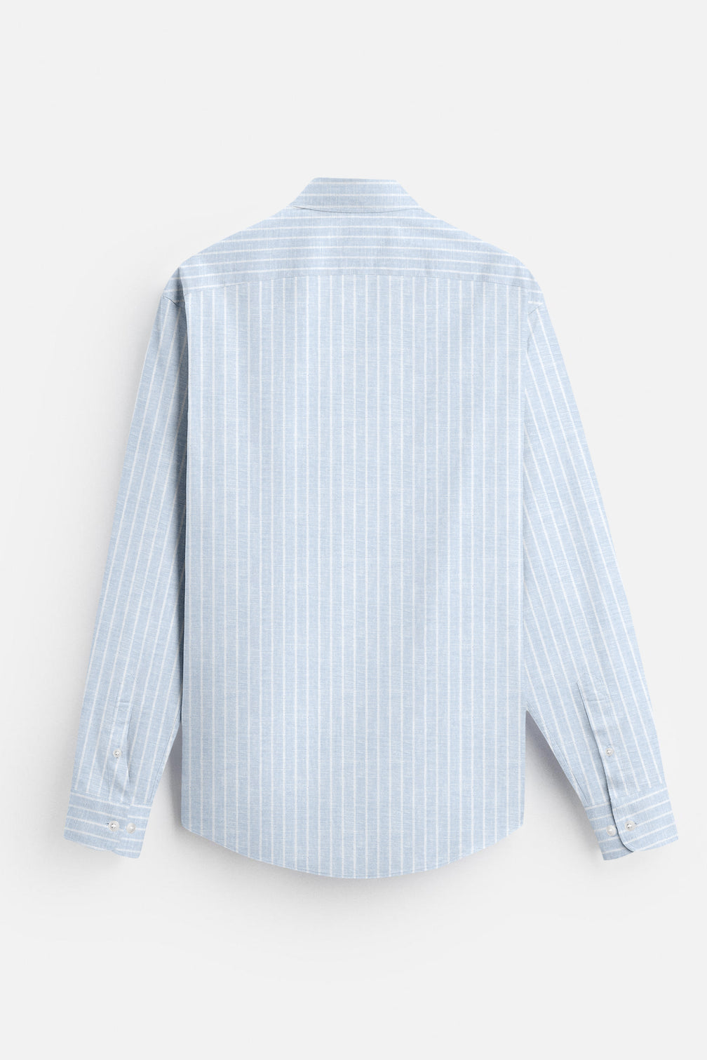 Blacklogy Men's Premium Light Blue Vertical Striped Linen Shirt | Full Sleeve Slim Fit Formal and Casual Shirt for Office & Outing | No Fade | Breathable Fabric
