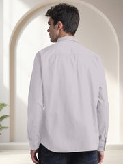 Blacklogy Men's Premium Cotton Grey Double Pocket Full Sleeve Shirt