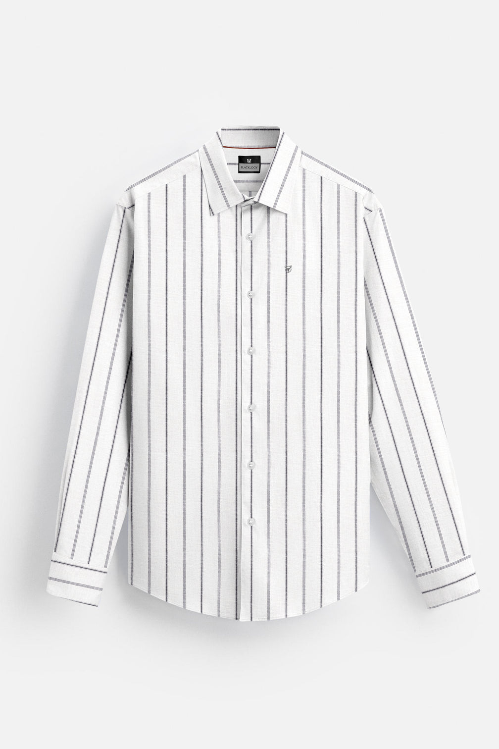 Blacklogy Men’s Premium Striped Shirt – 100% Cotton Casual & Formal Wear | Slim Fit, Full Sleeve, Soft Fabric – Stylish Black Vertical Stripes