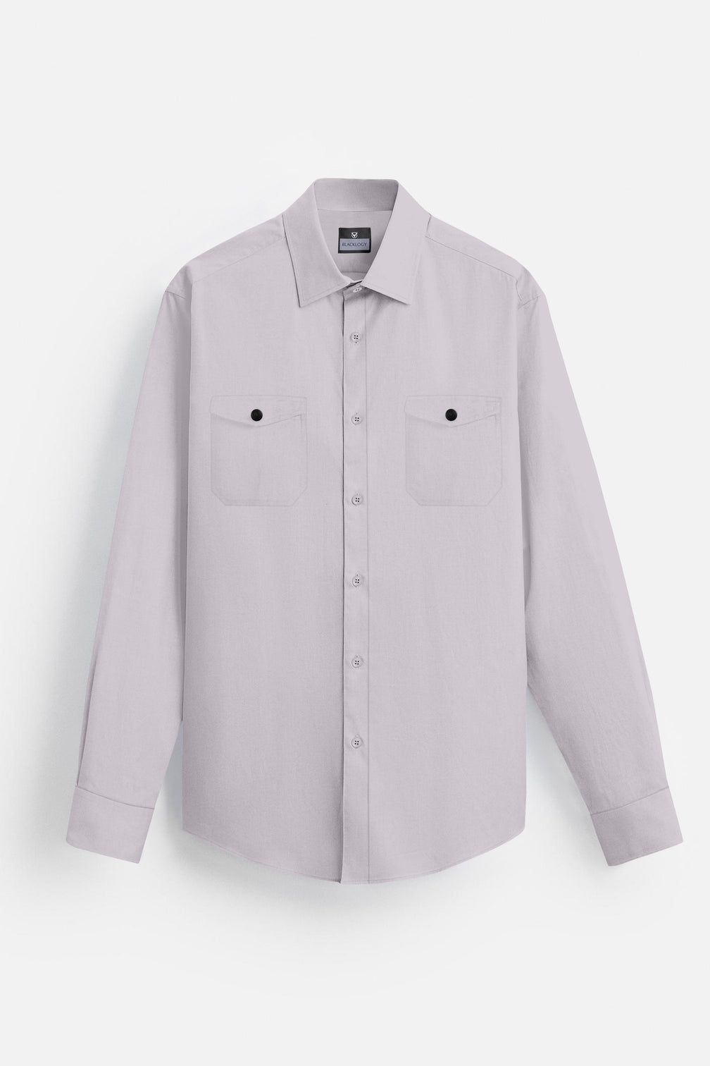 Blacklogy Men's Premium Cotton Grey Double Pocket Full Sleeve Shirt