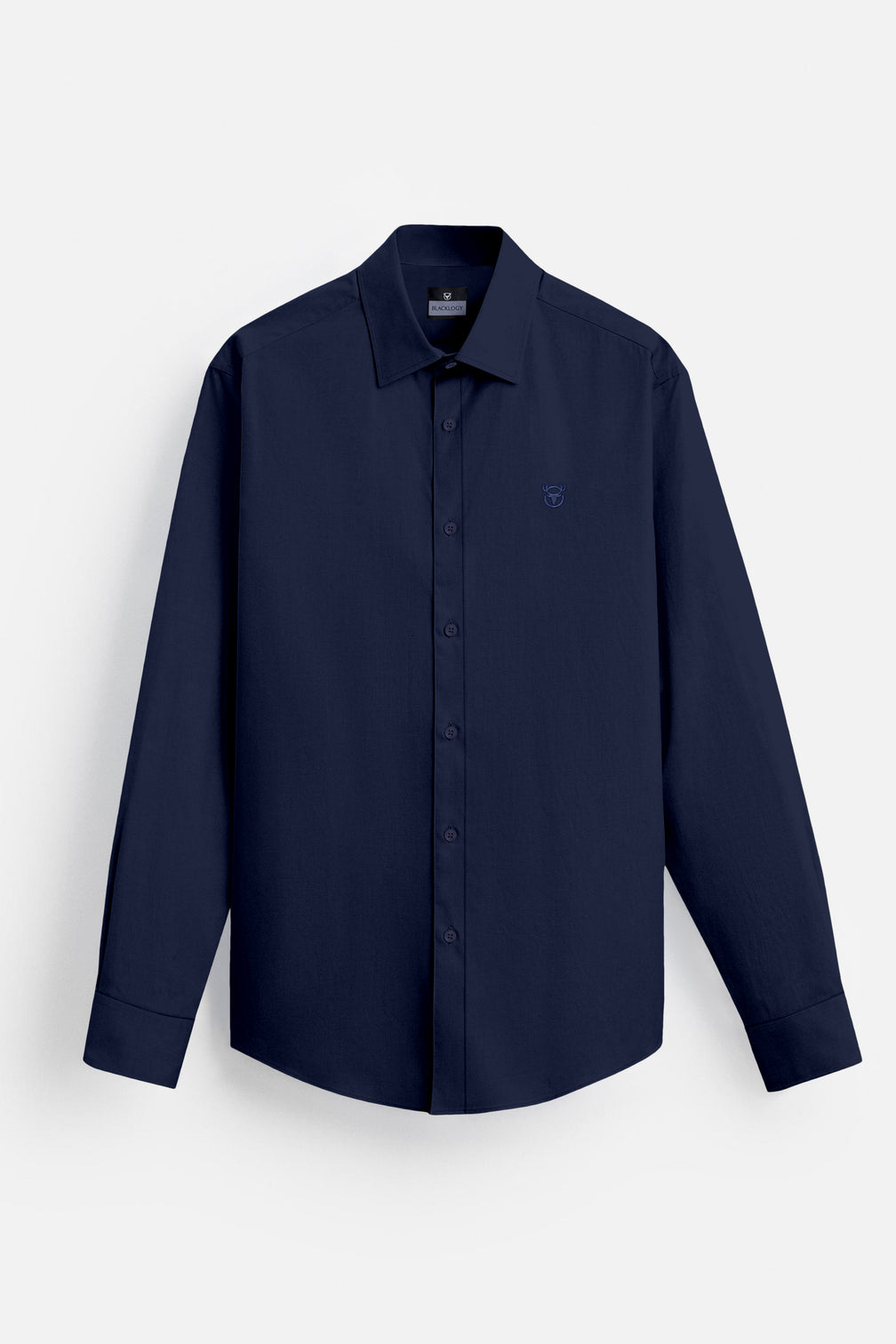 Blacklogy Men's Premium Satin Solid Shirt – Navy Blue | Stylish  Slim Fit Formal Shirt with Logo