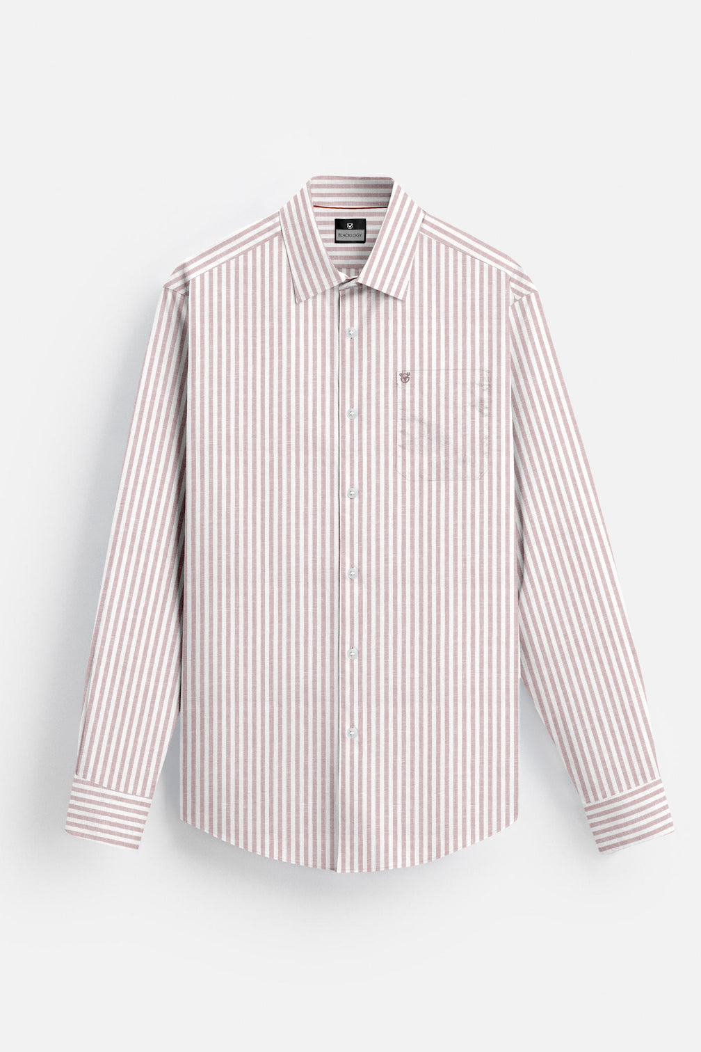 Blacklogy Men’s Premium Striped Shirt – 100% Cotton Slim Fit with Chest Pocket | Full Sleeve, Soft Fabric | Maroon Vertical Stripe Formal/Casual Shirts